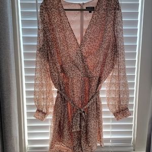 Express Romper - peach/brown print